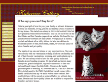 Tablet Screenshot of katareececattery.com